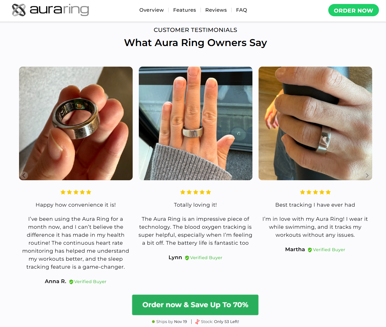 Aura Ring Multifunctional Smart Ring