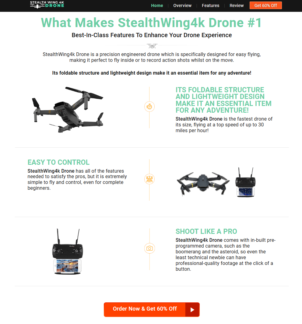 Stealth Wing 4k Drone