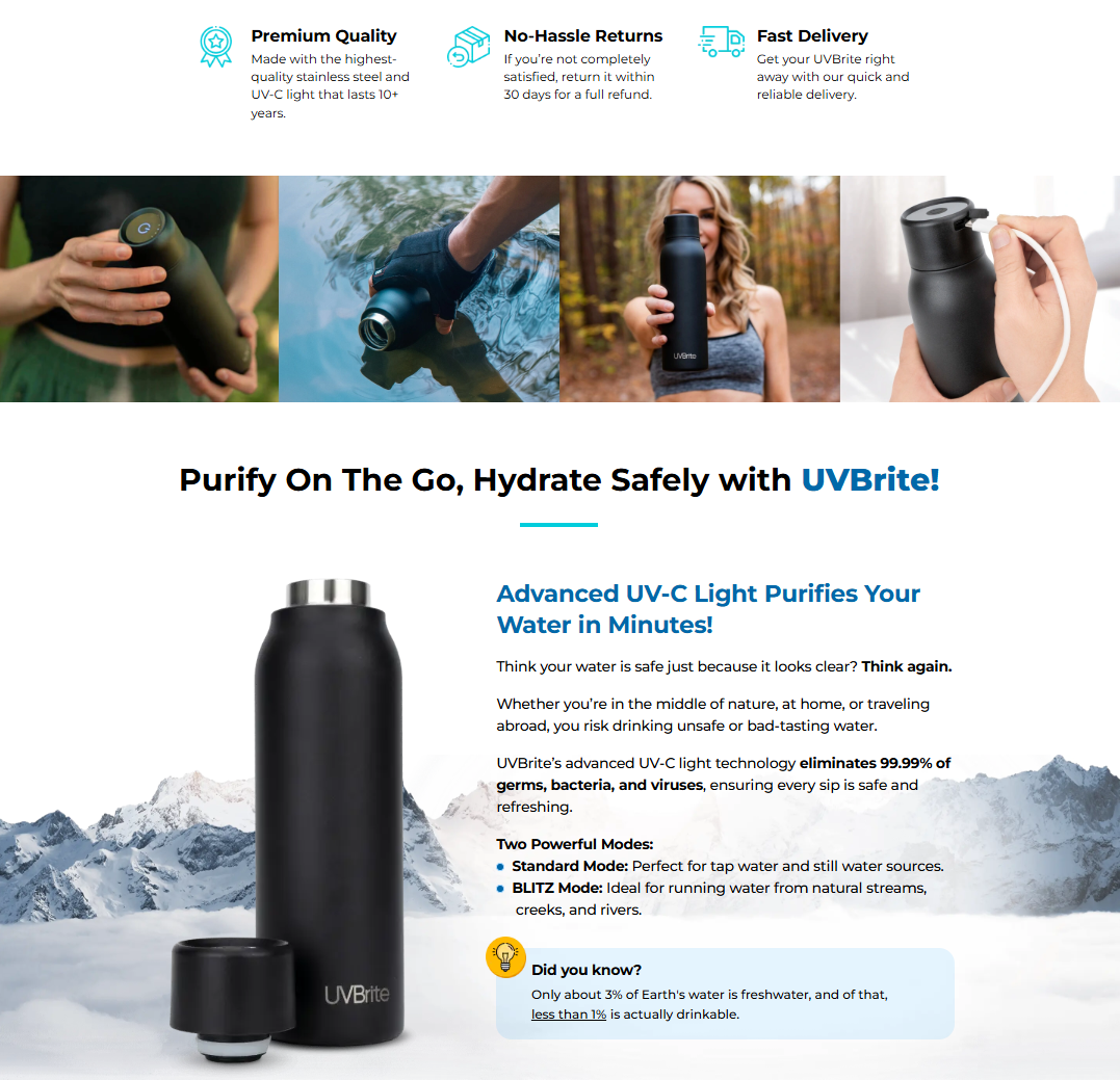 UVBrite Smart Bottle