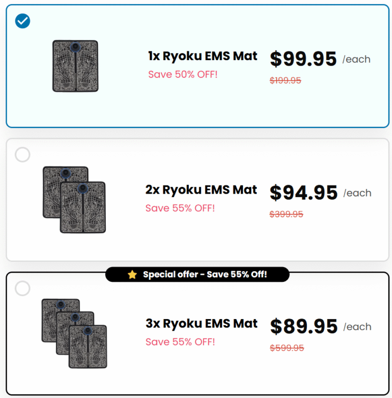 Ryoku EMS Foot Massage Pain Relief And Muscle Stimulation, Against Swollen Feet, Quick Recovery Ryoku Foot Massage!