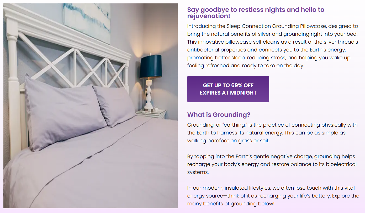 Sleep Connection Grounding Pillowcase