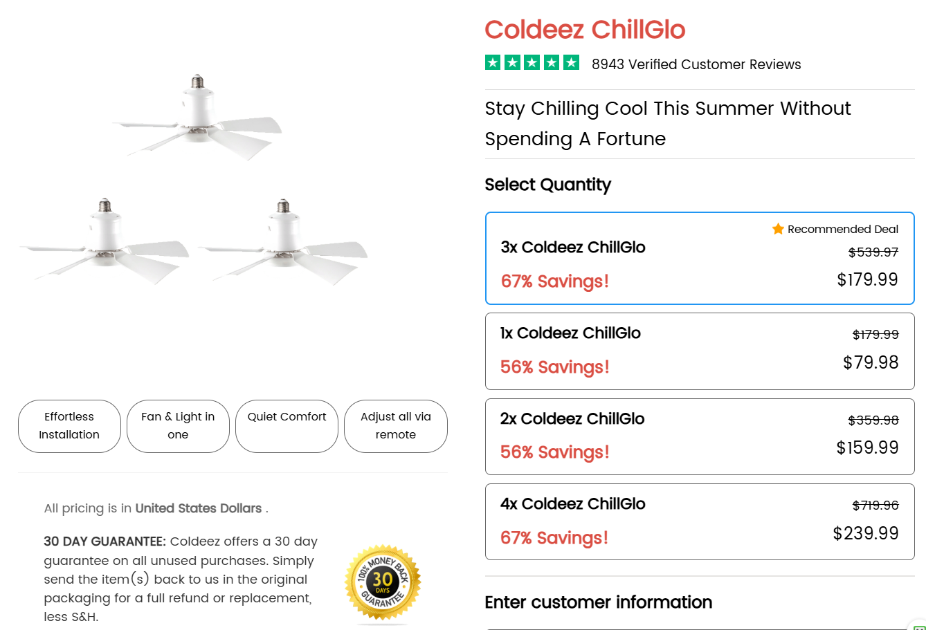 Coldeez ChillGlo Fan