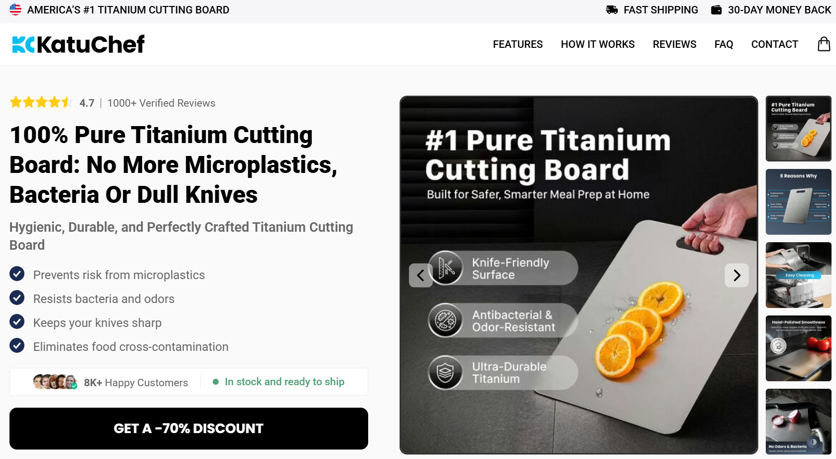 KatuChef Titanium Cutting Board