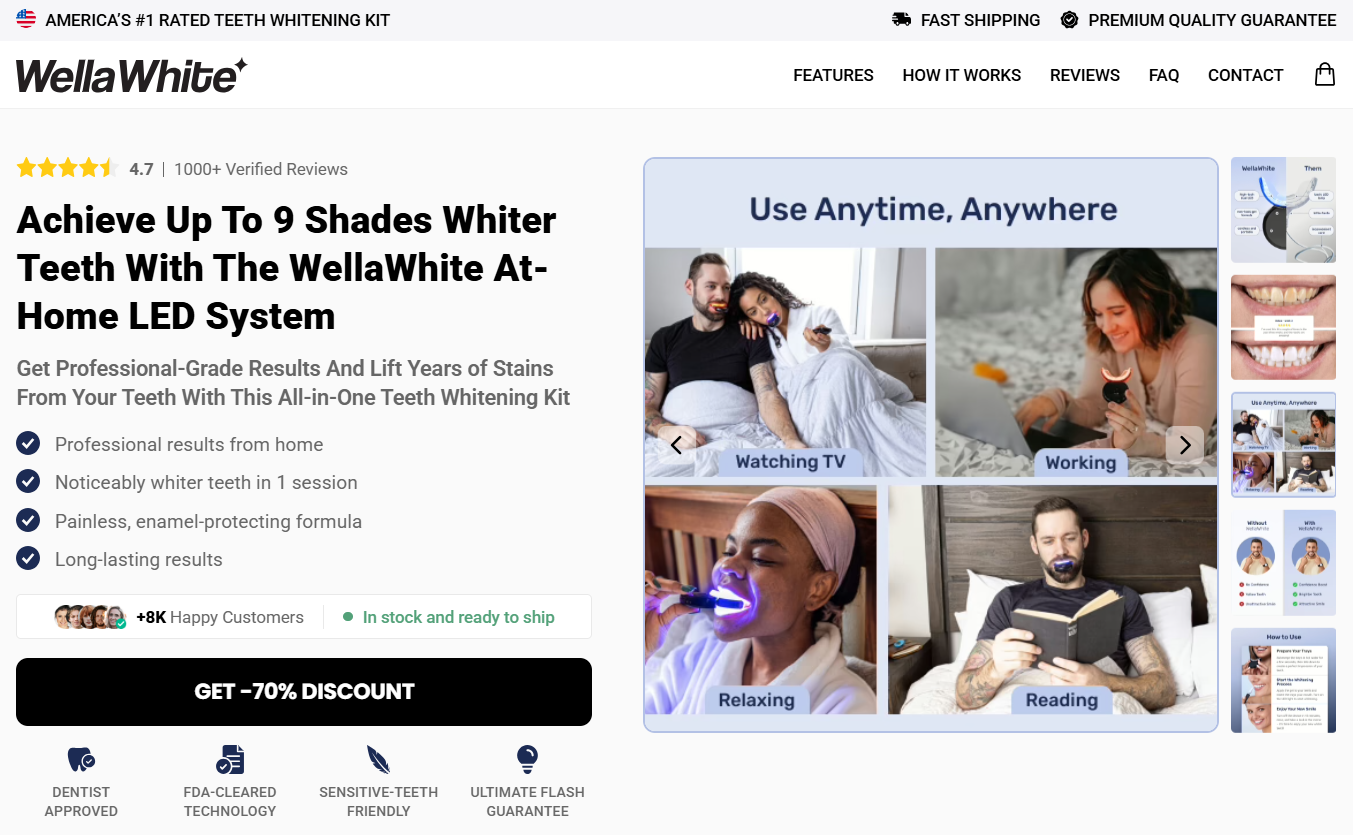 WellaWhite Teeth Whitening Kit