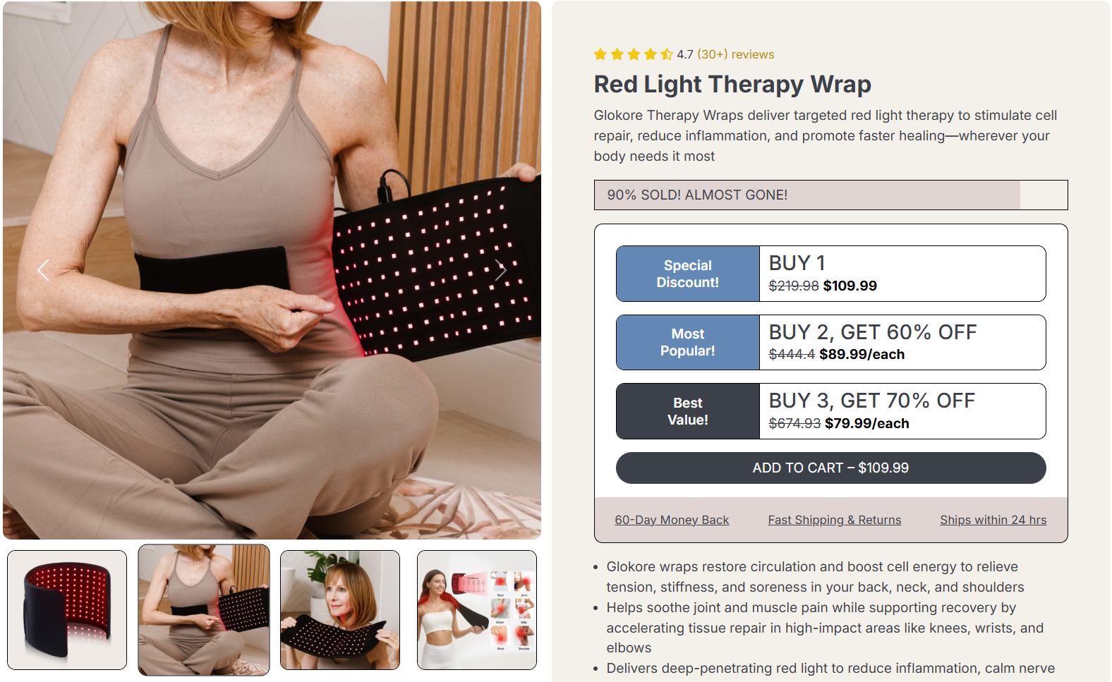 Glokore Red Light Therapy Wrap