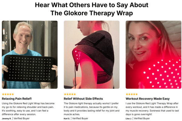 Glokore Red Light Therapy Wrap Back Pain And Fast Chronic Pain Relief! Glokore Red Light Therapy Wrap