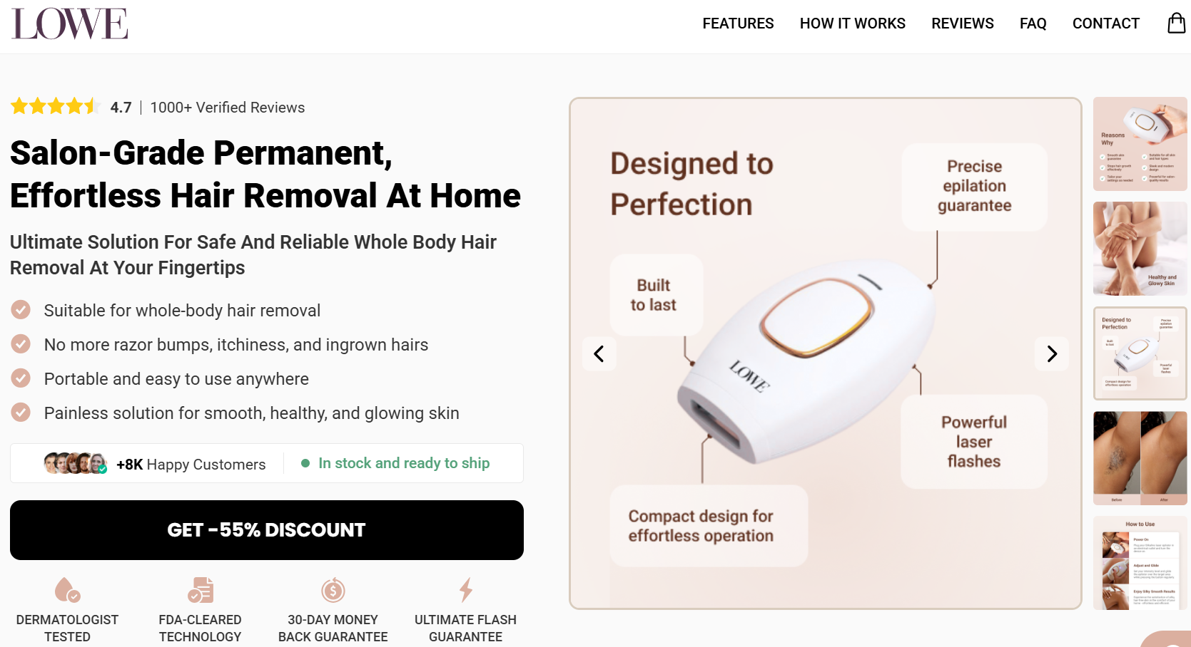 LoweSkin Laser Epilator