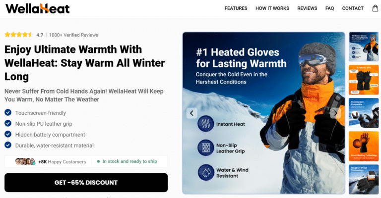WellaHeat Heated Gloves Advanced Technology, Improved Comfort and Dexterity, Goodbye To Cold Hands!
