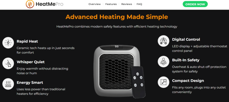 HeatMe Pro France Advanced Ceramic Heating Technology, Sleek Plug-in Design, Adjustable Thermostat, And Built-in Safety Features!