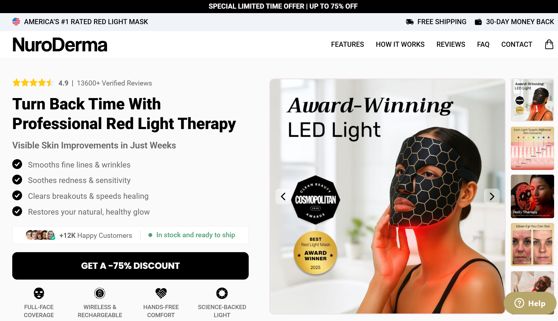 NuroDerm Red Light Mask Therapy