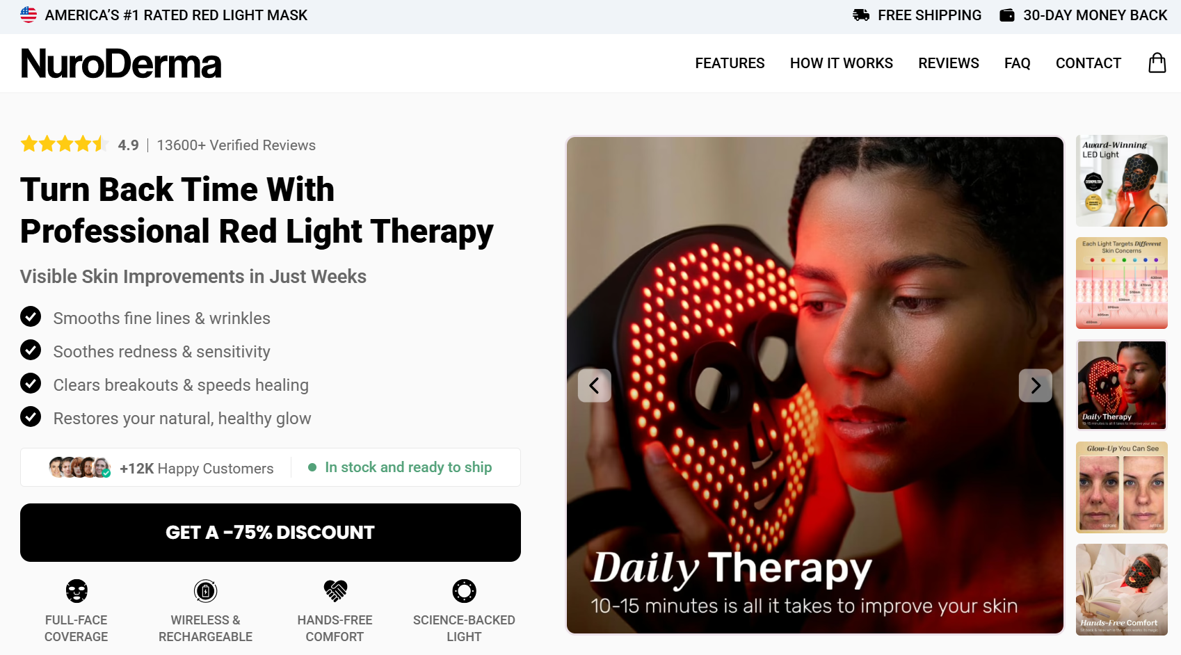 NuroDerm Red Light Mask Therapy