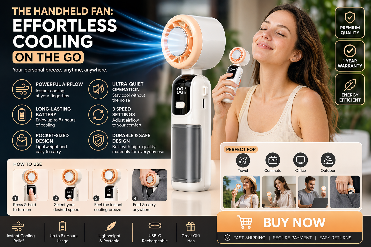 Aervion Handheld Fan