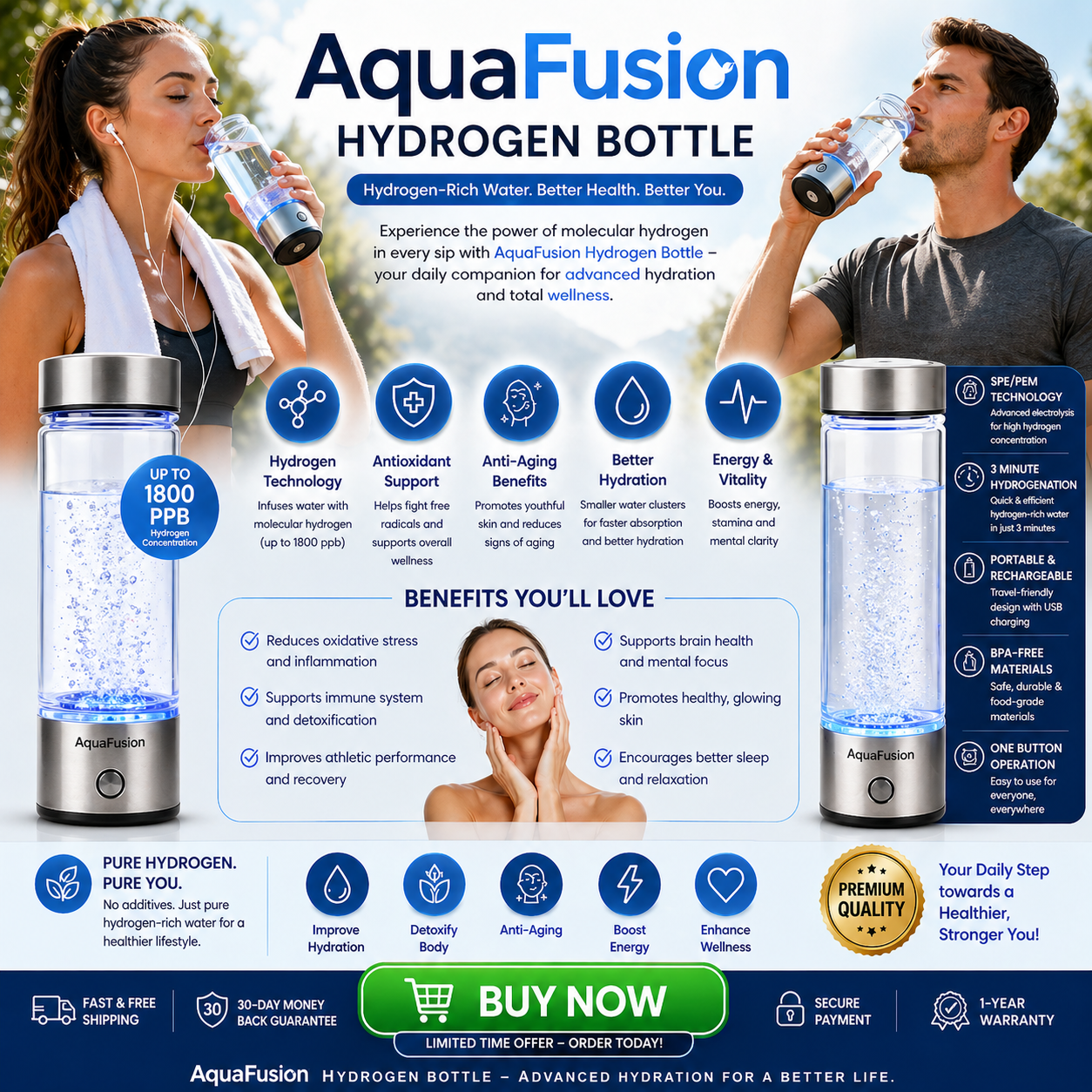 AquaFusion Hydrogen Bottle