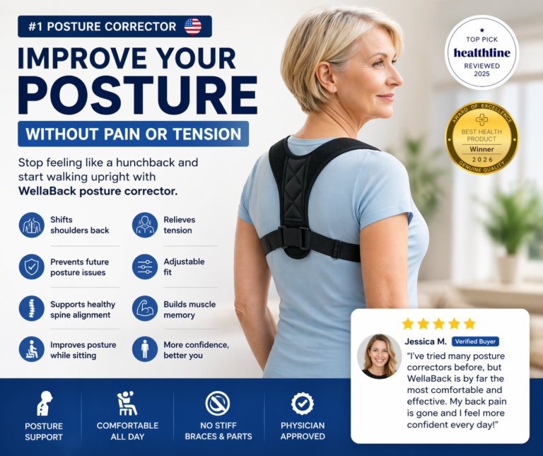WellaBack Posture Corrector Improve Your Posture, Without Pain or Tension!